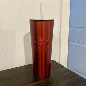 Matte Red Metal Starbucks Cup